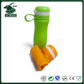 Socked silicone material foldable water bottle for traveling